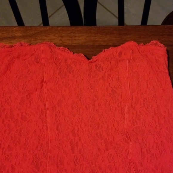 Victoria's Secret Mini Lacy Coral Dress - Picture 3 of 8
